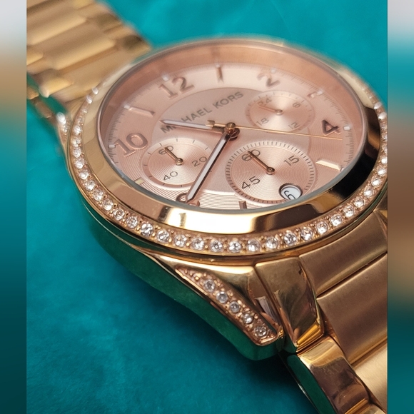 MICHAEL KORS Blair Rose Gold-Tone Stainless Steel Chronograph Watch - Picture 6 of 13